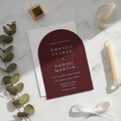 Elegant Deep Burgendy Wedding Arch Monogram  招待状