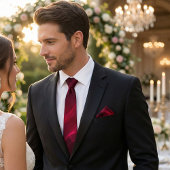 Elegant Deep Burgundy Abstract Wave ネクタイ