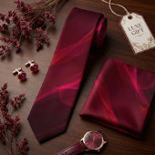 Elegant Deep Burgundy Abstract Wave ネクタイ