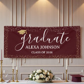 Elegant Deep Burgundy Class Of 2026 Graduate 横断幕