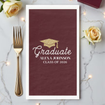 Elegant Deep Burgundy Class Of 2026 Graduation