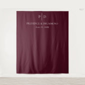 Elegant Deep Burgundy Classic Wedding タペストリー (正面)