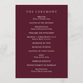 Elegant Deep Burgundy Classic Wedding プログラム (裏面)