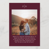 Elegant Deep Burgundy Classic Wedding メニュー (裏面)