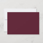 Elegant Deep Burgundy Classic Wedding 出欠カード (裏面)