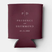 Elegant Deep Burgundy Classic Wedding 缶クーラー (正面)