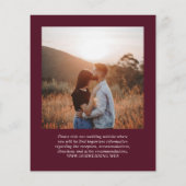 Elegant Deep Burgundy Classic Wedding Invitation チラシ (裏面)