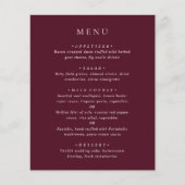 Elegant Deep Burgundy Classic Wedding Menu (正面)