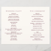 Elegant Deep Burgundy Classic Wedding Program (裏面)