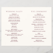 Elegant Deep Burgundy Classic Wedding Program チラシ (裏面)
