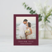 Elegant Deep Burgundy Classic Wedding Thank You (スタンド正面)