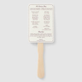 Elegant Deep Burgundy & Ivory Wedding Program  ハンドファン (裏面)