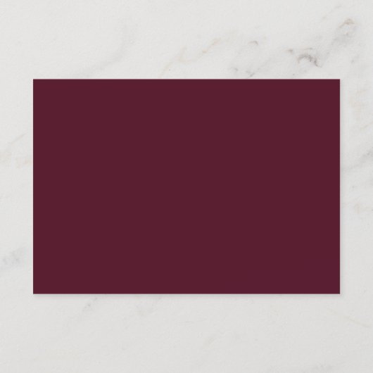 Elegant Deep Burgundy QR Code Classic Wedding 出欠カード (裏面)
