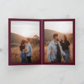 Elegant Deep Burgundy QR Code Classic Wedding 招待状 (内部)