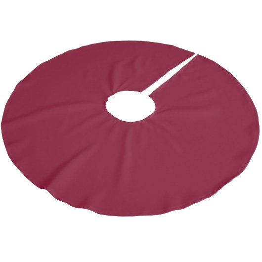 Elegant Deep Burgundy Tree Skirt for Festive Decor ブラッシュドポリエステルツリースカート (アングル)