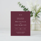 Elegant Deep Burgundy Wedding Save the Date (スタンド正面)