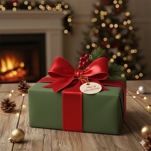 Elegant Deep Forest Green Christmas Gift Paper ラッピングペーパー