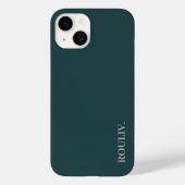 Elegant Deep Forest Green Minimalist ROULIV iPhone Case-Mate iPhoneケース (裏面)