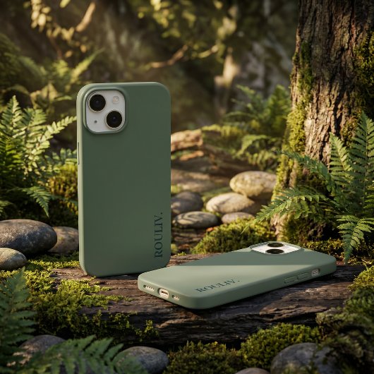 Elegant Deep Forest Green Minimalist ROULIV iPhone Case-Mate iPhoneケース