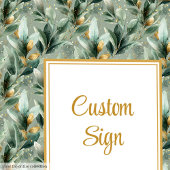 Elegant Deep Green Gold Eucalyptus Wedding Custom  ポスター