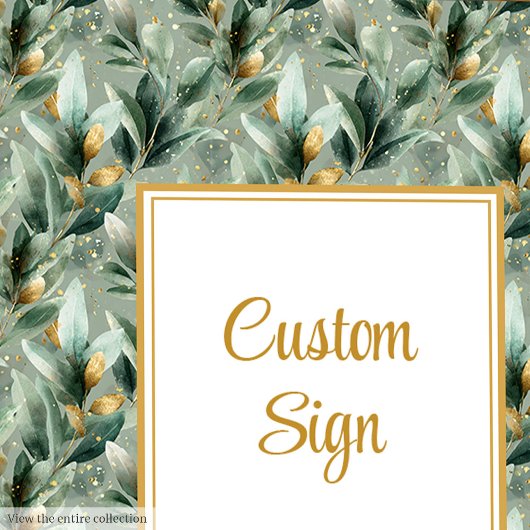 Elegant Deep Green Gold Eucalyptus Wedding Custom  ポスター