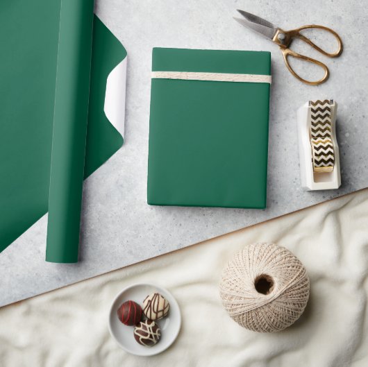 Elegant Deep Green Minimalist Wrapping Paper Roll ラッピングペーパー (クラフト)