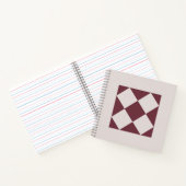 Elegant Deep Plum & Pearl Grey Geometric Notebook ノートブック (内部)