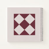 Elegant Deep Plum & Pearl Grey Geometric Notebook ノートブック (裏面)