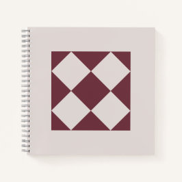 Elegant Deep Plum & Pearl Grey Geometric Notebook ノートブック