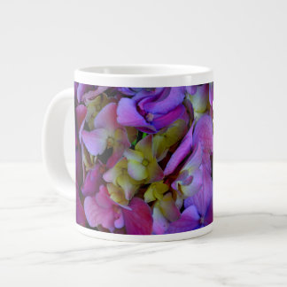 Elegant deep purple pink magenta floral hydrangeas ジャンボコーヒーマグカップ
