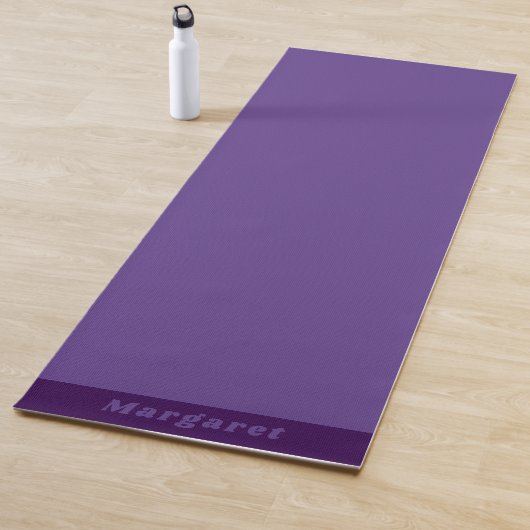 Elegant Deep Purple Yoga Mat with Your Name Design ヨガマット (インサイチュ)