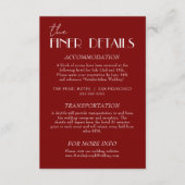 Elegant Deep Red Burgundy White wedding Details   エンクロージャーカード (正面)