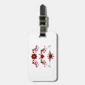 Elegant Deep Red Floral Flourish ラゲッジタグ (正面縦)