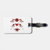 Elegant Deep Red Floral Flourish ラゲッジタグ (裏面横)