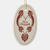 Elegant deep red ornamental Christmas heart CC1069 セラミックオーナメント (右)