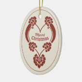 Elegant deep red ornamental Christmas heart CC1069 セラミックオーナメント (左)