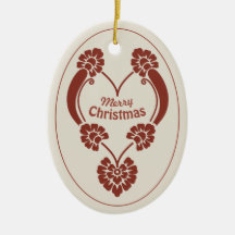 Elegant deep red ornamental Christmas heart CC1069