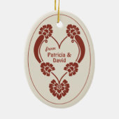 Elegant deep red ornamental Christmas heart CC1069 セラミックオーナメント (裏面)