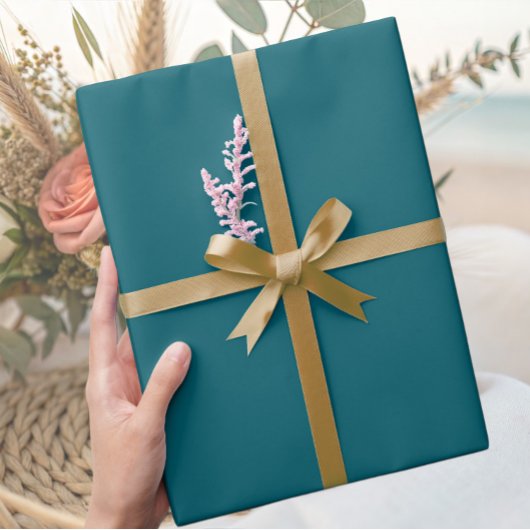 Elegant Deep Teal Minimalist Wrapping Paper Roll ラッピングペーパー