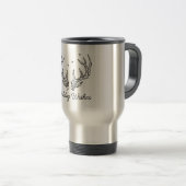 "Elegant Deer Antler Christmas-Travel Mug" トラベルマグ (正面右)