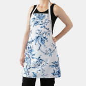 Elegant Delft Blue and White Floral エプロン (インサイチュ)