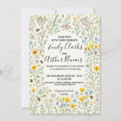 Elegant Delicate Garden Wild Flowers Wedding  招待状 (正面)