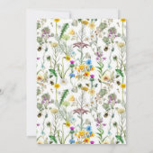 Elegant Delicate Garden Wild Flowers Wedding  招待状 (裏面)