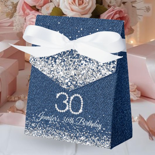 Elegant Denim & Diamonds 30th Birthday フェイバーボックス