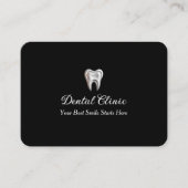 Elegant Dental Clinic Black Dentist QR Code  名刺 (正面)