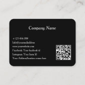 Elegant Dental Clinic Black Dentist QR Code  名刺 (裏面)