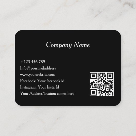 Elegant Dental Clinic Black Dentist QR Code  名刺 (裏面)