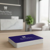 Elegant Dental Clinic Navy Blue Dentist QR Code  名刺