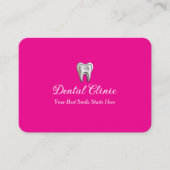 Elegant Dental Clinic Pink Dentist QR Code  名刺 (正面)