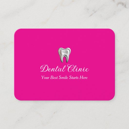 Elegant Dental Clinic Pink Dentist QR Code  名刺 (正面)
